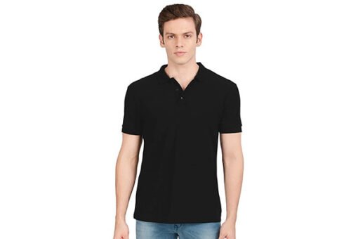 t-shirt flip collar t-shirt black